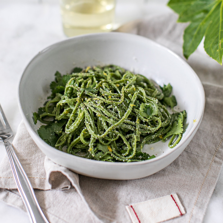 Picture of spinach linguine